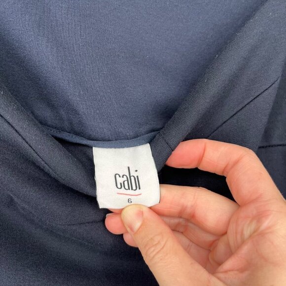 Cabi Womens Coco Wide Leg Trouser Pant Size 6 Long Tall Navy Blue Pockets 3920L - Picture 6 of 13